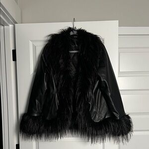 AKIRA Black Faux Fur Teddy Jacket
